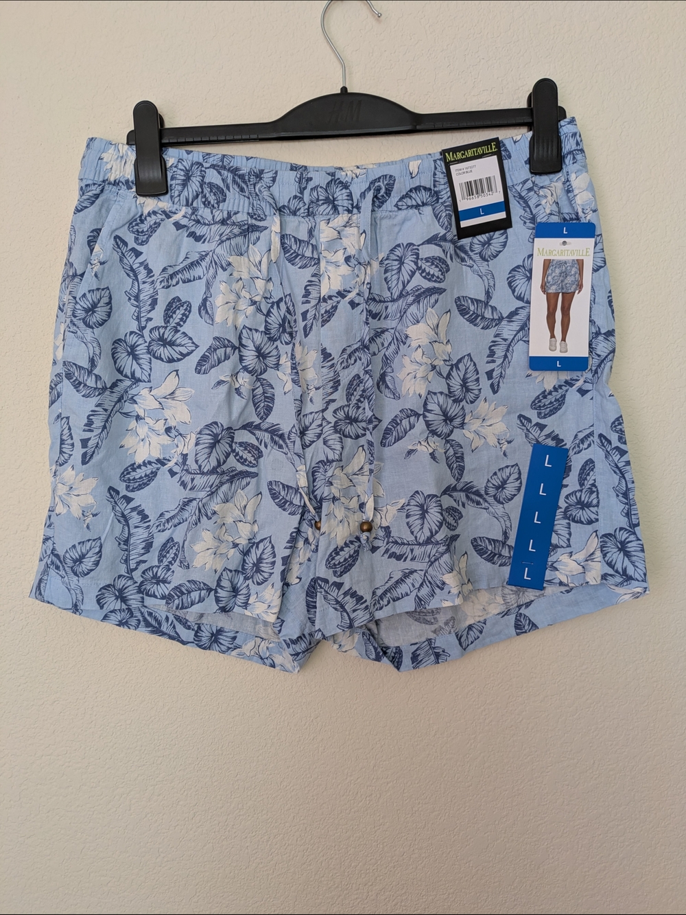 Margaritaville Women's Beach Linen Shorts Blue